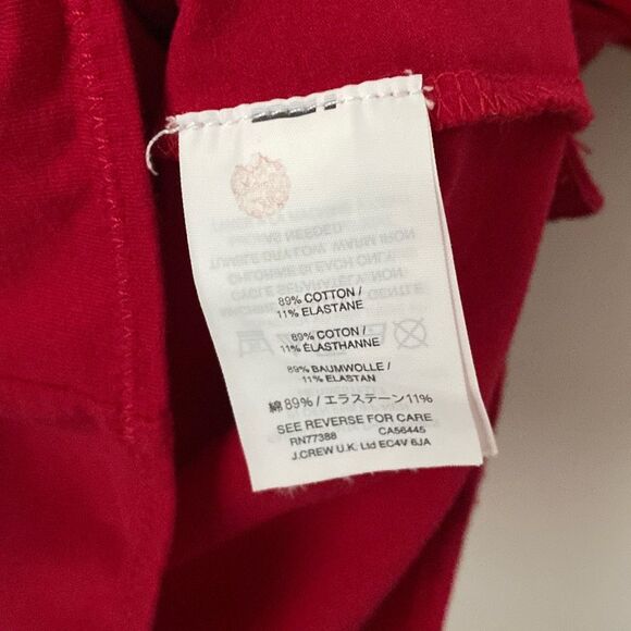 J. Crew Fire Red Off-the-Shoulder Ruffle Bodysuit Size Medium Snap Closure Stret - Picture 7 of 7